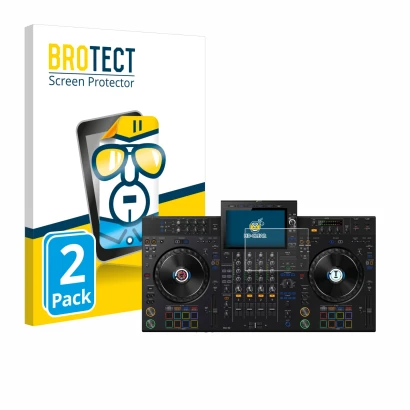 Parte frontale di una confezione del prodotto con il logo del marchio BROTECT. Accanto è raffigurato il dispositivo Pioneer XD