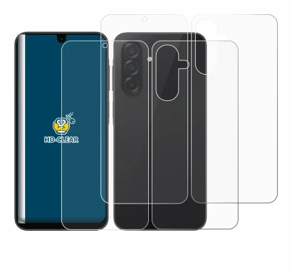 Immagine del dispositivo Samsung Galaxy A26 5G (Fronte+Retro) con un'ampia varietà di protezioni per lo schermo.