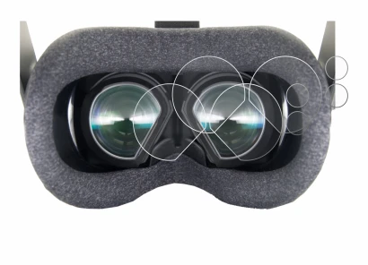 Immagine del dispositivo Valve Index VR-Headset con un'ampia varietà di protezioni per lo schermo.