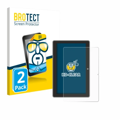 Parte frontale di una confezione del prodotto con il logo del marchio BROTECT. Accanto è raffigurato il dispositivo Lenovo Tab