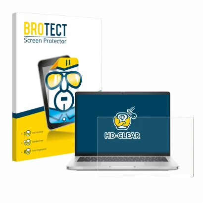 Parte frontale di una confezione del prodotto con il logo del marchio BROTECT. Accanto è raffigurato il dispositivo Dell Pro 1