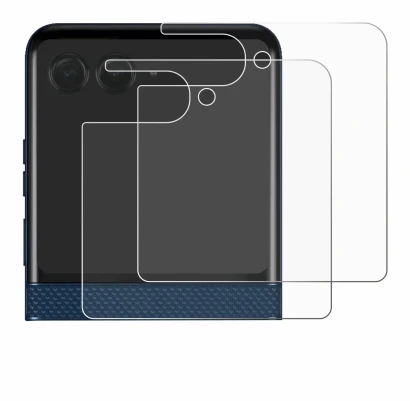 Immagine del dispositivo Motorola Razr 60 (Display posteriore) con un'ampia varietà di protezioni per lo schermo.