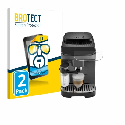 Parte frontale di una confezione del prodotto con il logo del marchio BROTECT. Accanto è raffigurato il dispositivo DeLonghi M