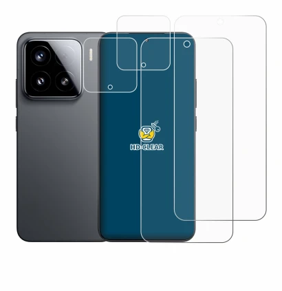 Immagine del dispositivo Xiaomi 15 (Fronte+Fotocamera) con un'ampia varietà di protezioni per lo schermo.