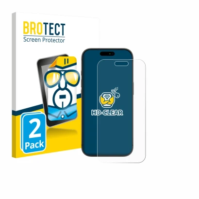 Parte frontale di una confezione del prodotto con il logo del marchio BROTECT. Accanto è raffigurato il dispositivo Apple iPho