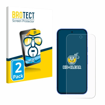 Parte frontale di una confezione del prodotto con il logo del marchio BROTECT. Accanto è raffigurato il dispositivo Google Pix