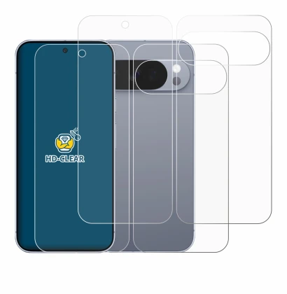 Immagine del dispositivo Google Pixel 10 Pro (Fronte+Retro) con un'ampia varietà di protezioni per lo schermo.