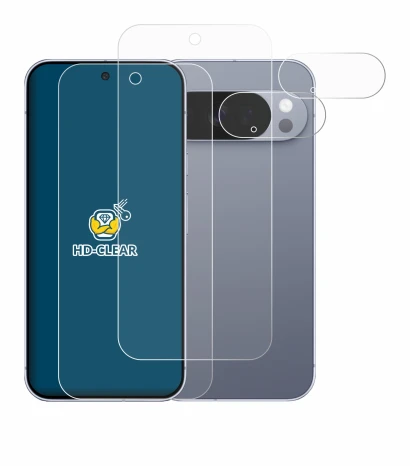 Immagine del dispositivo Google Pixel 10 Pro (Fronte+Fotocamera) con un'ampia varietà di protezioni per lo schermo.