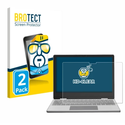 Parte frontale di una confezione del prodotto con il logo del marchio BROTECT. Accanto è raffigurato il dispositivo Framework