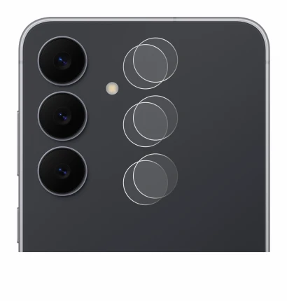 Immagine del dispositivo Samsung Galaxy S25 FE (SOLO Fotocamera) con un'ampia varietà di protezioni per lo schermo.