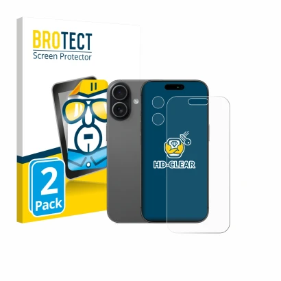 Parte frontale di una confezione del prodotto con il logo del marchio BROTECT. Accanto è raffigurato il dispositivo Apple iPho