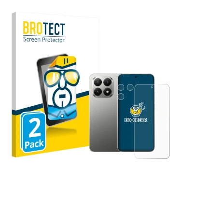 Parte frontale di una confezione del prodotto con il logo del marchio BROTECT. Accanto è raffigurato il dispositivo Xiaomi 15T