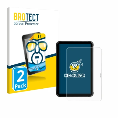 Parte frontale di una confezione del prodotto con il logo del marchio BROTECT. Accanto è raffigurato il dispositivo Blackview