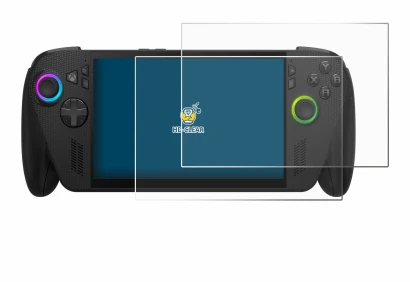 Immagine del dispositivo ASUS ROG Ally X 2025 con un'ampia varietà di protezioni per lo schermo.