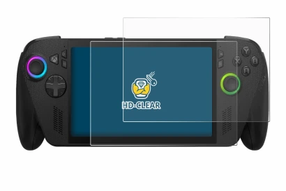 Immagine del dispositivo ASUS ROG Xbox Ally X con un'ampia varietà di protezioni per lo schermo.