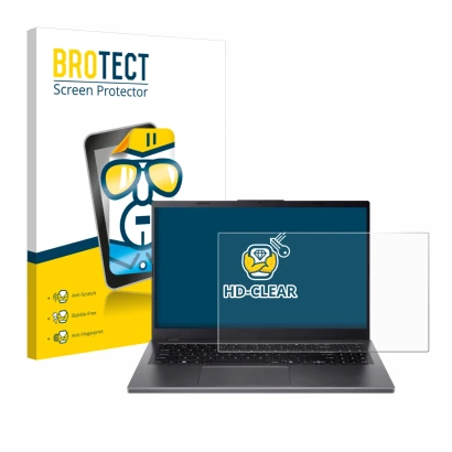 Parte frontale di una confezione del prodotto con il logo del marchio BROTECT. Accanto è raffigurato il dispositivo Acer Aspir