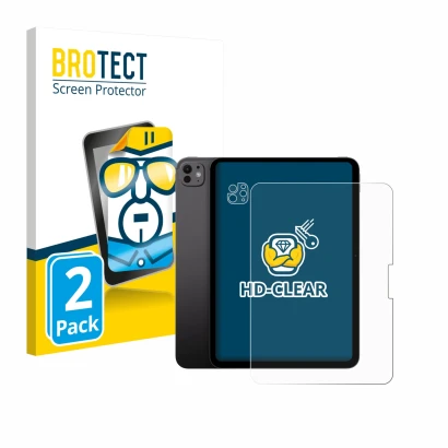 Parte frontale di una confezione del prodotto con il logo del marchio BROTECT. Accanto è raffigurato il dispositivo Apple iPad