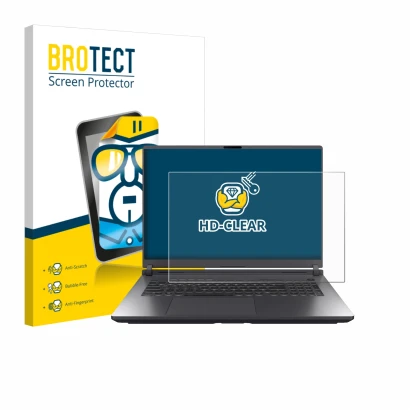 Parte frontale di una confezione del prodotto con il logo del marchio BROTECT. Accanto è raffigurato il dispositivo ASUS ROG S