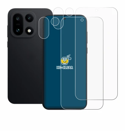 Immagine del dispositivo OnePlus 15 (Fronte+Fotocamera) con un'ampia varietà di protezioni per lo schermo.