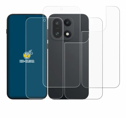 Immagine del dispositivo OnePlus 15 (Fronte+Retro) con un'ampia varietà di protezioni per lo schermo.