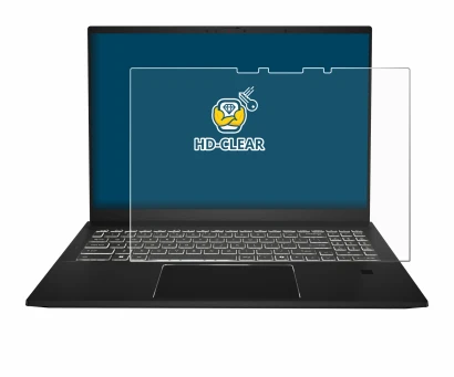 Immagine del dispositivo MSI Summit A16 AI+ con un'ampia varietà di protezioni per lo schermo.