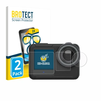 Parte frontale di una confezione del prodotto con il logo del marchio BROTECT. Accanto è raffigurato il dispositivo SVBONY SVG