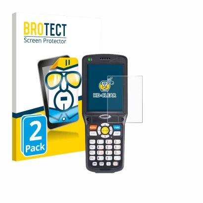 Parte frontale di una confezione del prodotto con il logo del marchio BROTECT. Accanto è raffigurato il dispositivo Unitech HT
