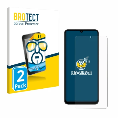 Parte frontale di una confezione del prodotto con il logo del marchio BROTECT. Accanto è raffigurato il dispositivo Honor X5c