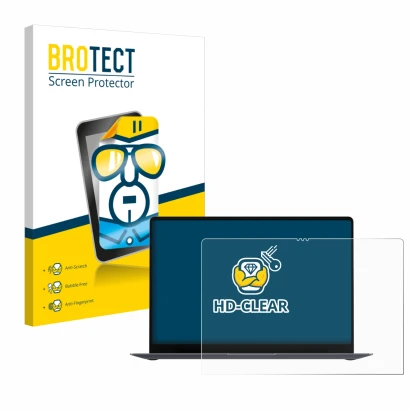 Parte frontale di una confezione del prodotto con il logo del marchio BROTECT. Accanto è raffigurato il dispositivo Samsung Ga