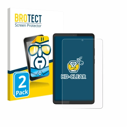 Parte frontale di una confezione del prodotto con il logo del marchio BROTECT. Accanto è raffigurato il dispositivo Lenovo Tab