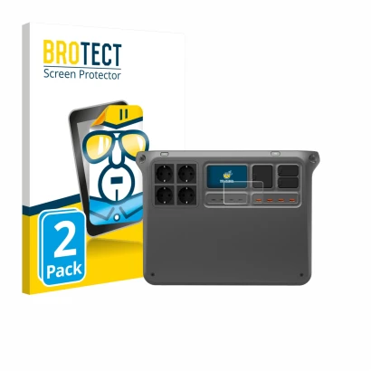 Parte frontale di una confezione del prodotto con il logo del marchio BROTECT. Accanto è raffigurato il dispositivo DJI Power 