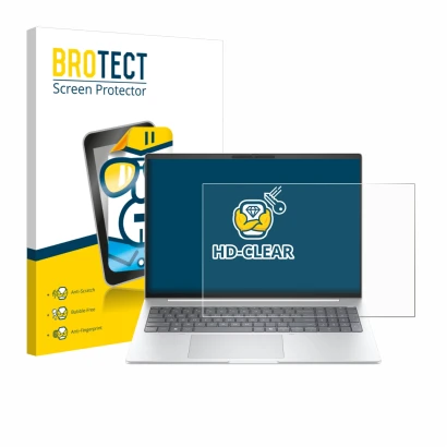 Parte frontale di una confezione del prodotto con il logo del marchio BROTECT. Accanto è raffigurato il dispositivo HP EliteBo