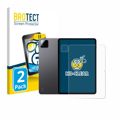 Parte frontale di una confezione del prodotto con il logo del marchio BROTECT. Accanto è raffigurato il dispositivo Xiaomi Pad