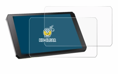 Immagine del dispositivo RiderNav R7M con un'ampia varietà di protezioni per lo schermo.