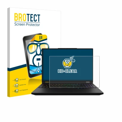 Parte frontale di una confezione del prodotto con il logo del marchio BROTECT. Accanto è raffigurato il dispositivo XMG Apex 1