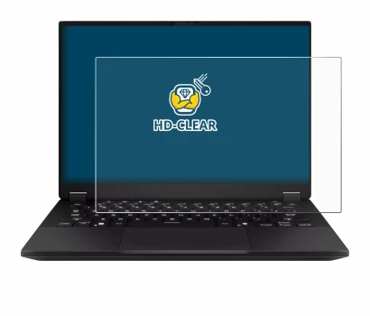 Immagine del dispositivo ASUS TUF Gaming A14 con un'ampia varietà di protezioni per lo schermo.