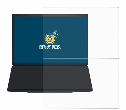 Immagine del dispositivo ASUS ZenBook Duo UX8407 con un'ampia varietà di protezioni per lo schermo.