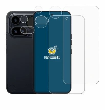 Immagine del dispositivo Nothing Phone (4a) Pro (Fronte+Fotocamera) con un'ampia varietà di protezioni per lo schermo.
