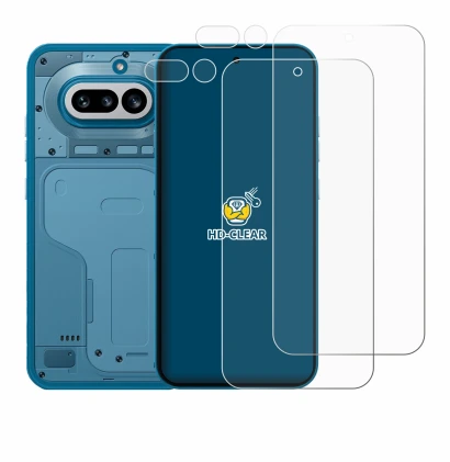 Immagine del dispositivo Nothing Phone (4a) (Fronte+Fotocamera) con un'ampia varietà di protezioni per lo schermo.