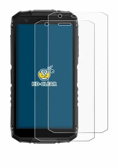 Immagine del dispositivo Doogee Fire 3 con un'ampia varietà di protezioni per lo schermo.
