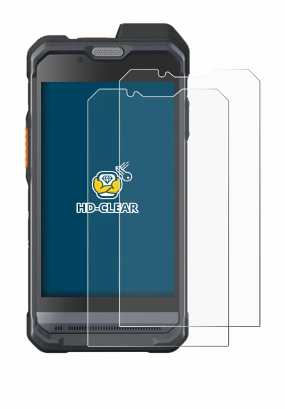 Immagine del dispositivo Hytera PNC460 con un'ampia varietà di protezioni per lo schermo.