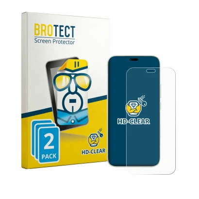 Parte frontale di una confezione del prodotto con il logo del marchio BROTECT. Accanto è raffigurato il dispositivo Honor 600e
