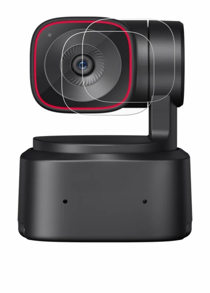 Immagine del dispositivo OBSBOT Tiny 2 Lite con un'ampia varietà di protezioni per lo schermo.