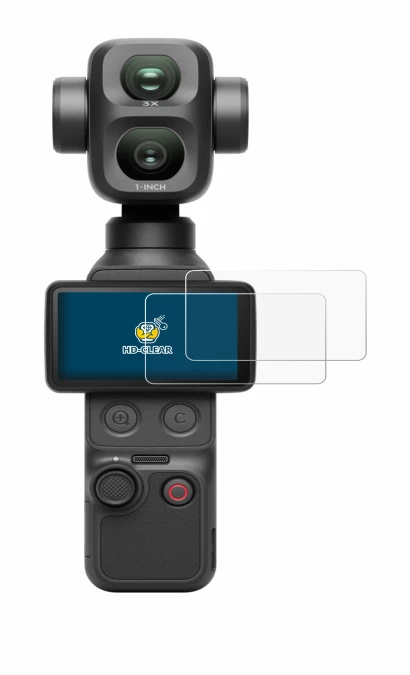 Immagine del dispositivo DJI Osmo Pocket 4P con un'ampia varietà di protezioni per lo schermo.