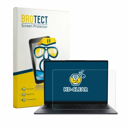 Parte frontale di una confezione del prodotto con il logo del marchio BROTECT. Accanto è raffigurato il dispositivo Chuwi UniB