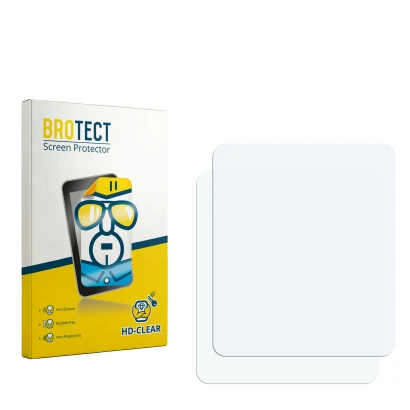 Parte frontale di una confezione del prodotto con il logo del marchio BROTECT. Accanto si trova la protezione per lo schermo c