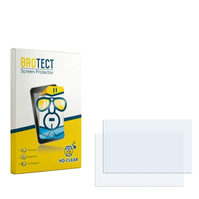 Parte frontale di una confezione del prodotto con il logo del marchio BROTECT. Accanto si trova la protezione per lo schermo c