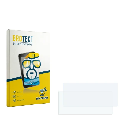 Parte frontale di una confezione del prodotto con il logo del marchio BROTECT. Accanto si trova la protezione per lo schermo c