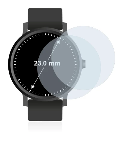 Immagine del dispositivo Orologi (Circolare, ø: 23 mm) con un'ampia varietà di protezioni per lo schermo.