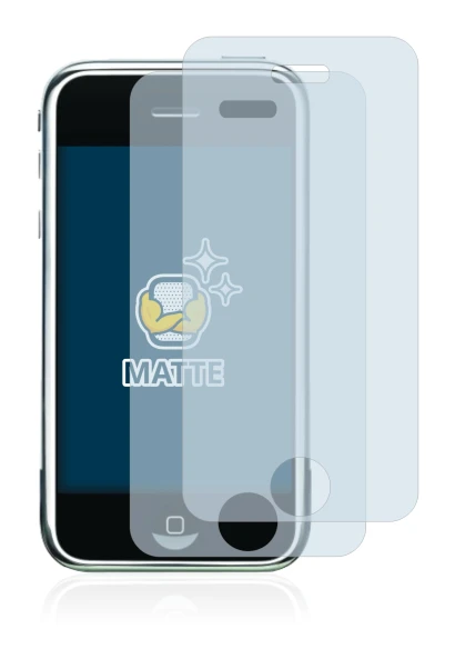 Immagine del dispositivo Apple iPhone 2G con un'ampia varietà di protezioni per lo schermo.
